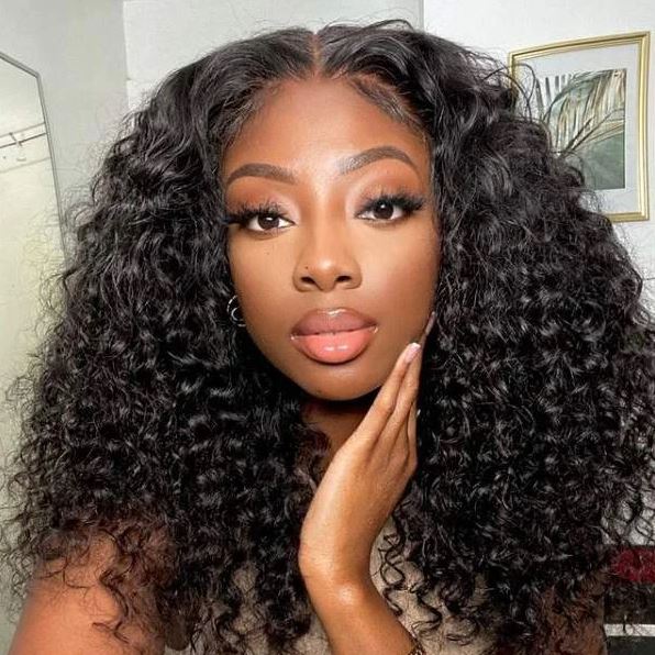 UpScale 100% Human Hair Wear and Go Pre Cut Pre Plucked Glueless 5x5 Closure Wig Deep Wave 16"