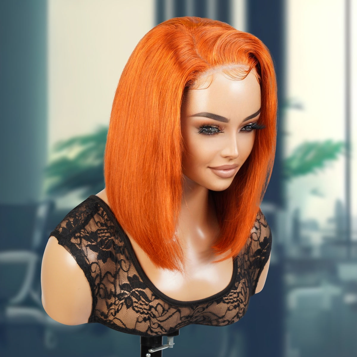 100% Human Hair Wear and Go Pre Cut Pre Plucked Glueless 5x5 Lace Wig 350 Bob 10"