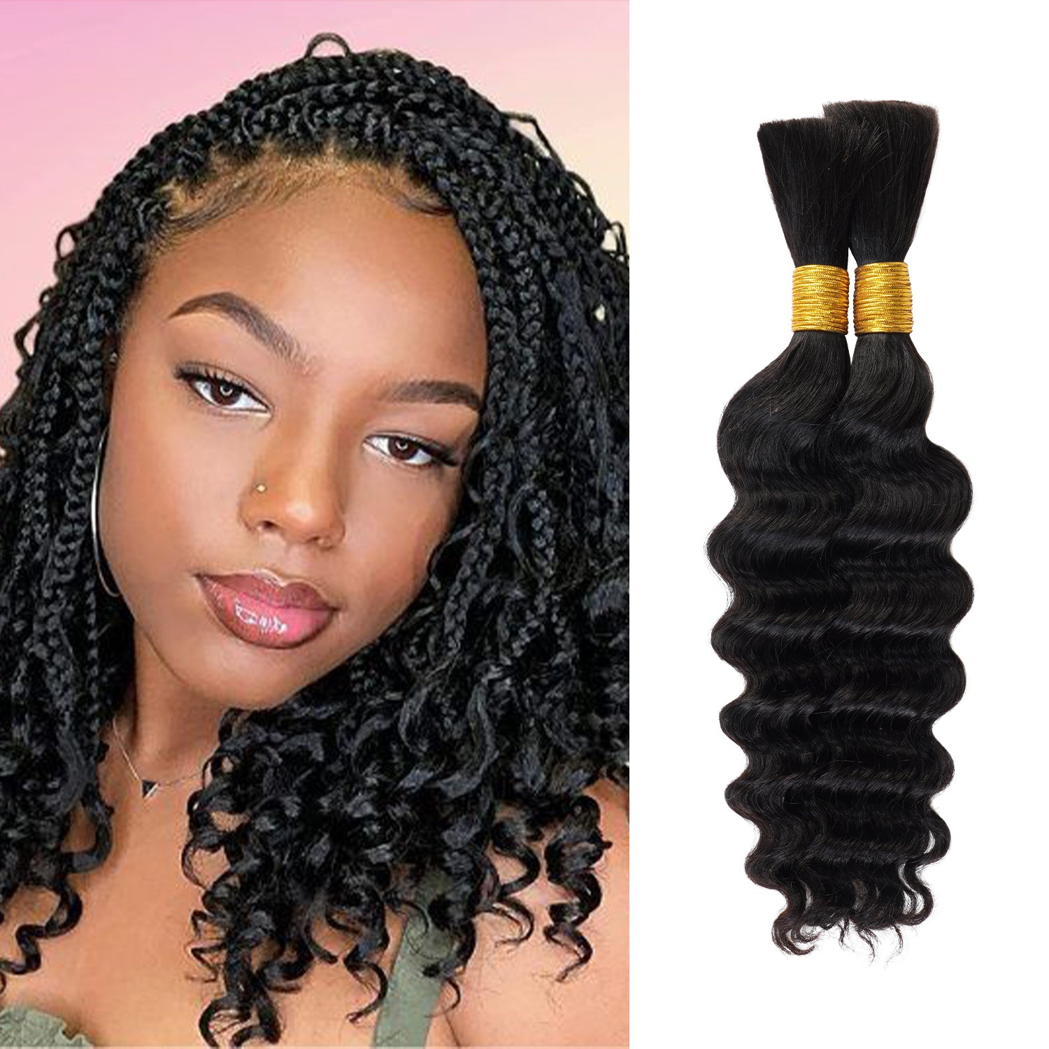 Diva Queen 100% Human Micro Braiding Hair Deep Bulk 12-14