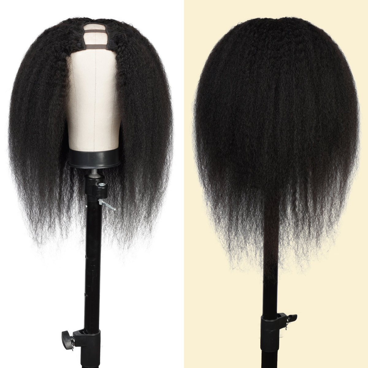 Diva Queen Virgin 100% Human Hair U-Part Clip Wig Kinky Straight 20"