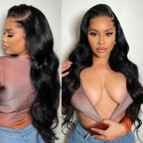 UpScale 100% Human Hair Glueless Pre Plucked 13x4 Lace Frontal Wig Body Wave 24"