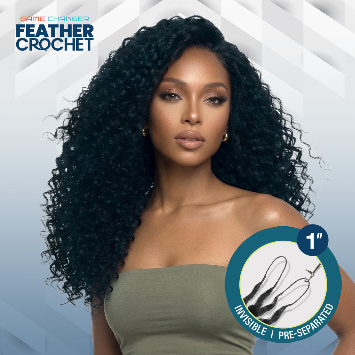 The Stylist Game Changer Human Hair Blend Feather Crochet Water Wave 22" (100 Strands/ 50 Strings)