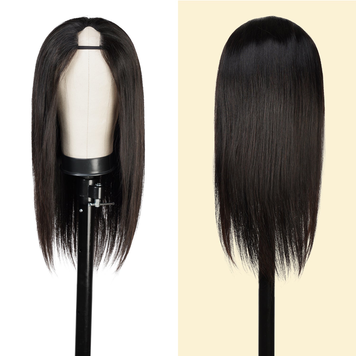 Diva Queen Virgin 100% Human Hair Hand Tied V-Part Clip Wig Straight 16"