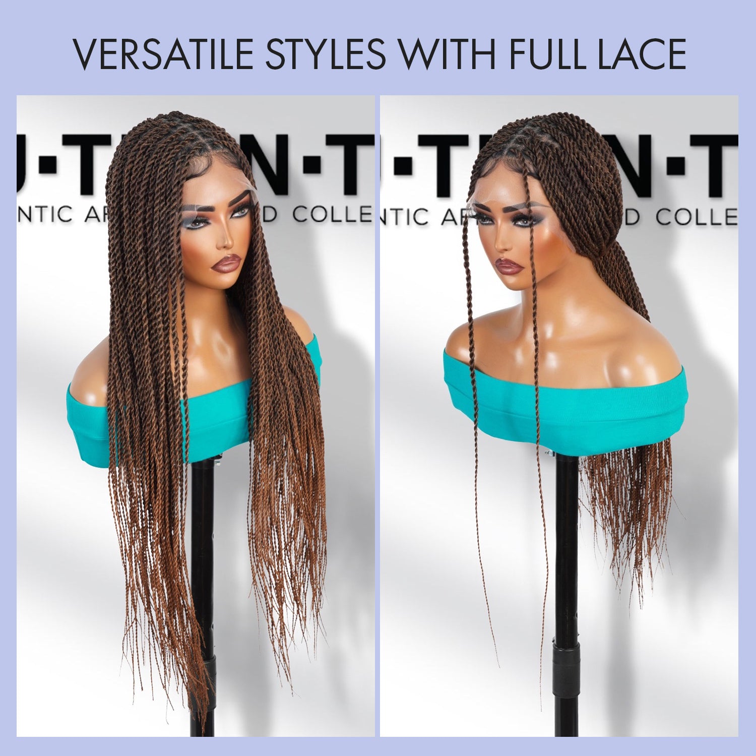 Authentic Glueless Full Lace Braided Wig Medium Knotless Senegalese Twist 1B/30 26" BW Unit2