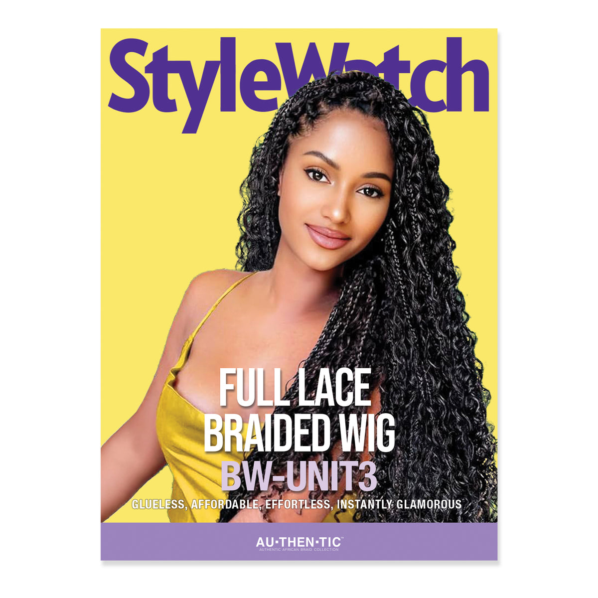 Authentic Glueless Full Lace Braided Wig Medium Knotless Boho Box Braid Deep Twist 1B 32" BW Unit3