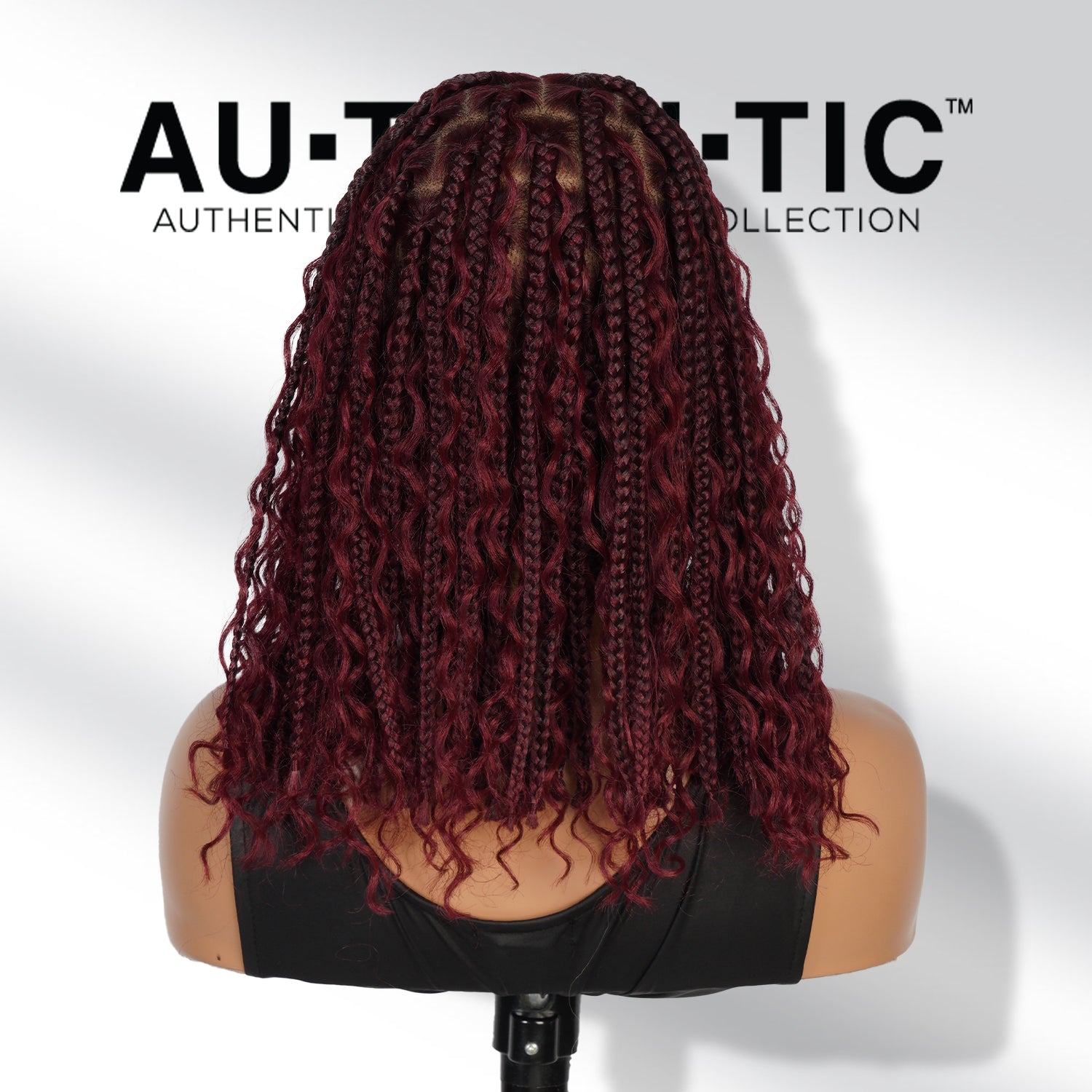 Authentic Glueless Full Lace Braided Wig Medium Knotless Boho Box Braid Deep Bulk Bob 1B/BUG 12" BW Unit5