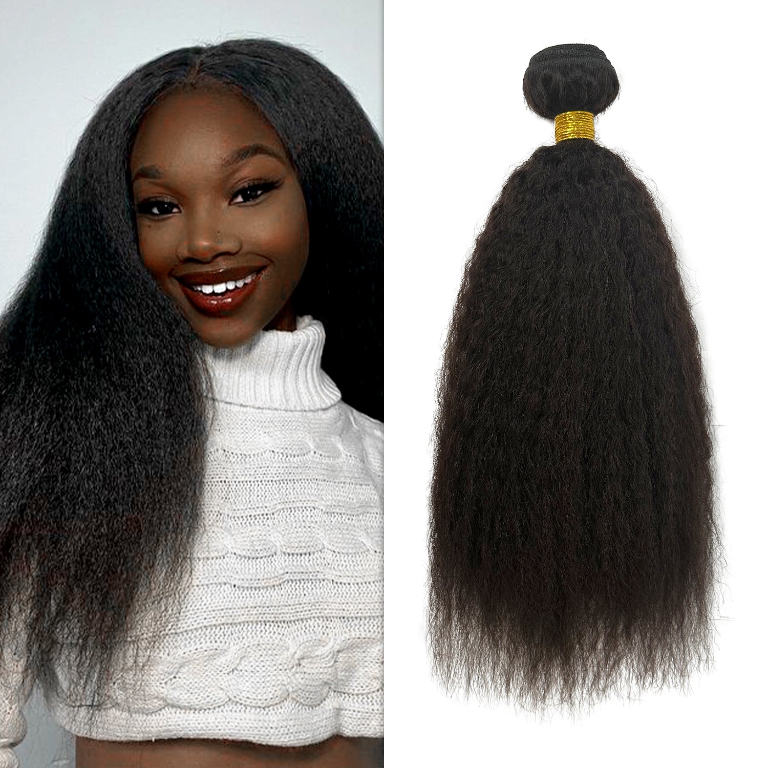 Starlet Virgin Human Hair Unprocessed Brazilian Bundle Hair Weave Kinky Straight (14"-28")