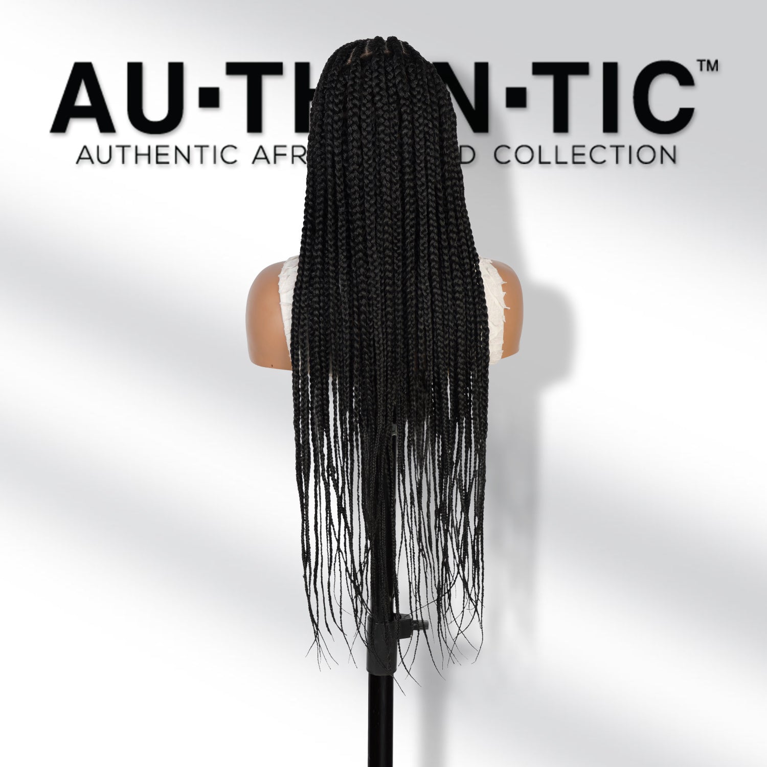 Authentic Glueless Full Lace Braided Wig Large Side Part Feed-In Braids Heart Design 1B 36" BW Unit12