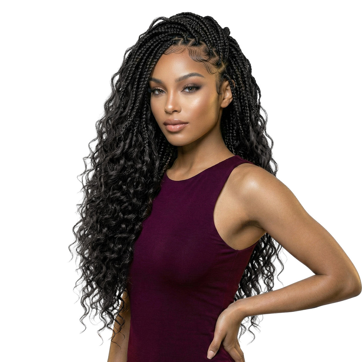 The Stylist Game Changer Human Hair Blend Feather Crochet Deep Curl 22" (100 Strands/ 50 Strings)