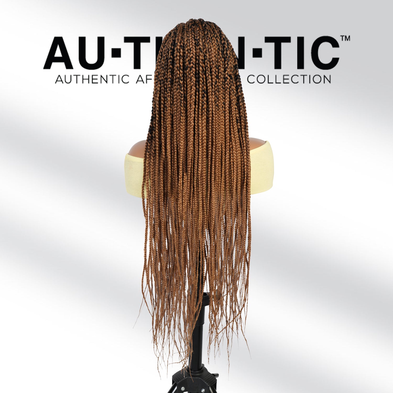 Authentic Glueless Full Lace Braided Wig Large Crisscross Frontal Knotless Box Braid 1B/27 36" BW Unit1