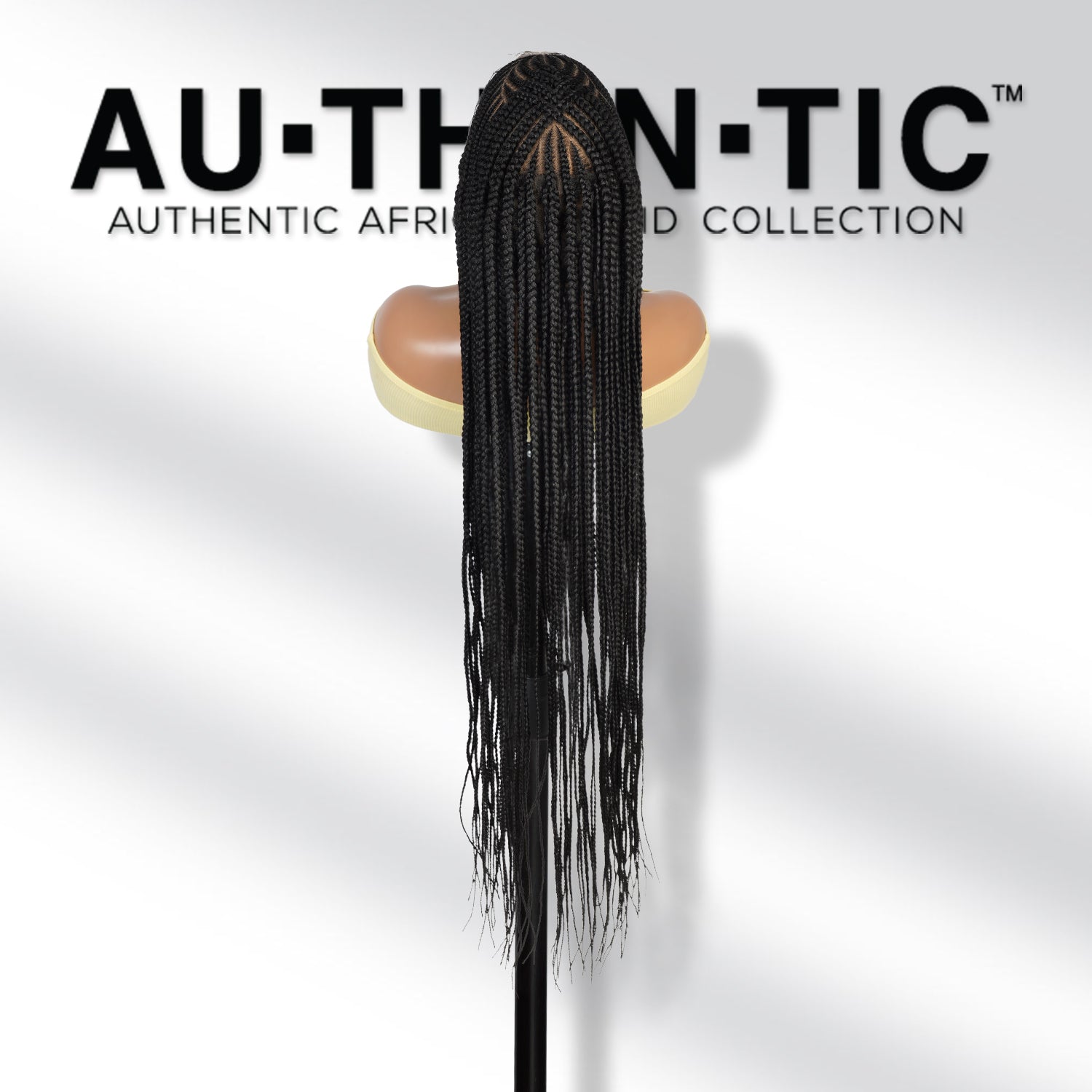 Authentic Glueless Full Lace Braided Wig Medium Fulani Crisscross Feed-In Braids 1B 36" BW Unit10
