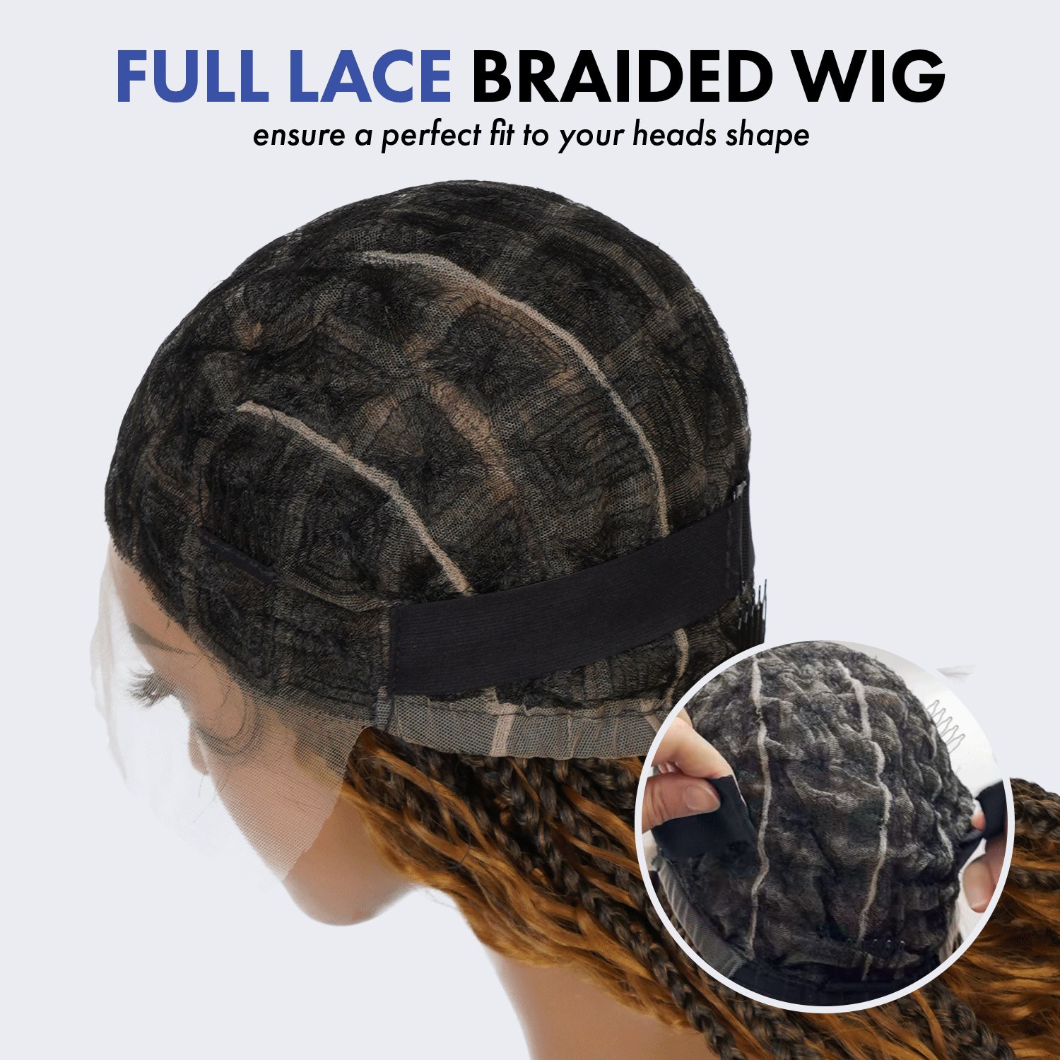 Authentic Glueless Full Lace Braided Wig Medium Knotless Boho Box Braid Deep Bulk 1B/27 36" BW Unit11