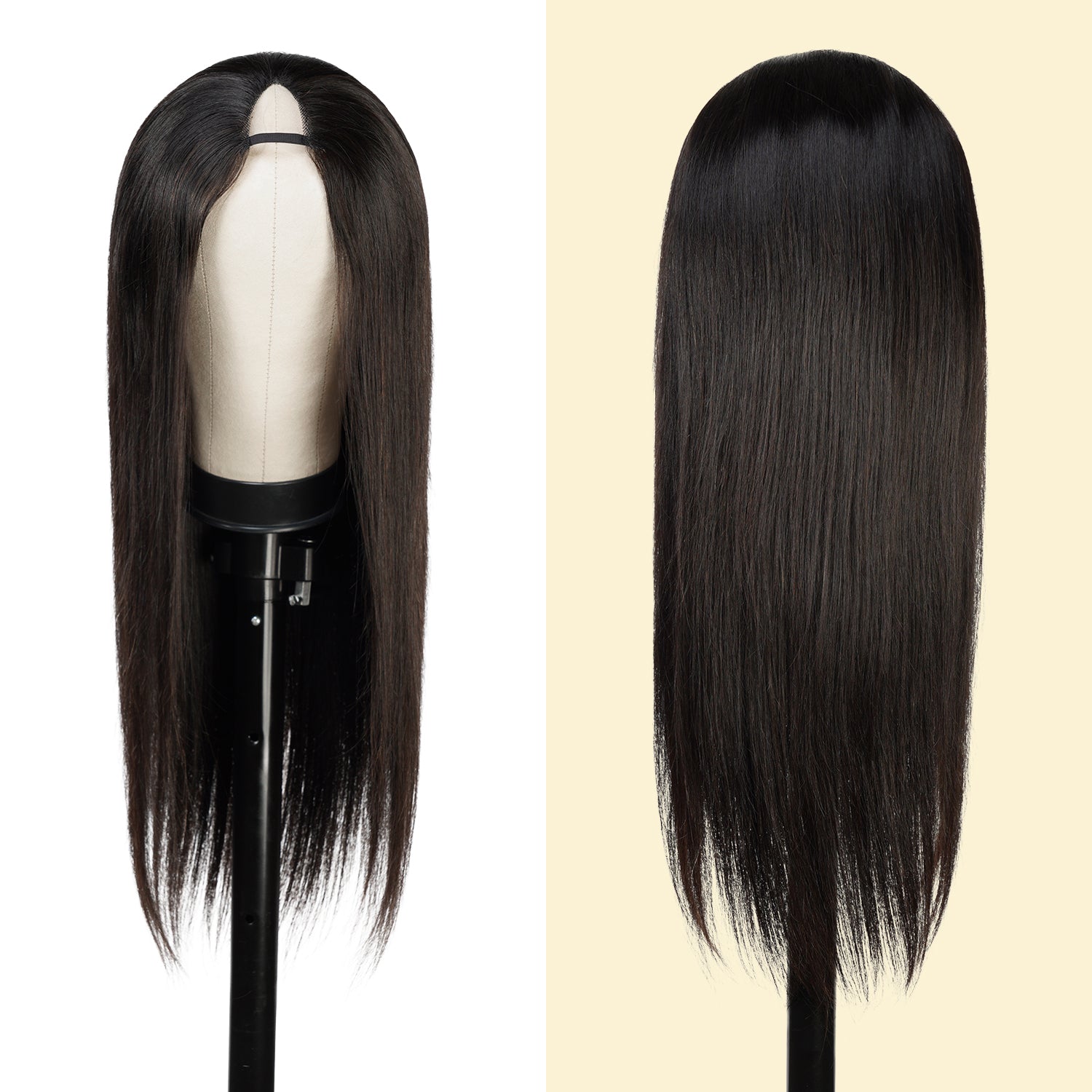 Diva Queen Virgin 100% Human Hair Hand Tied V-Part Clip Wig Straight 20"