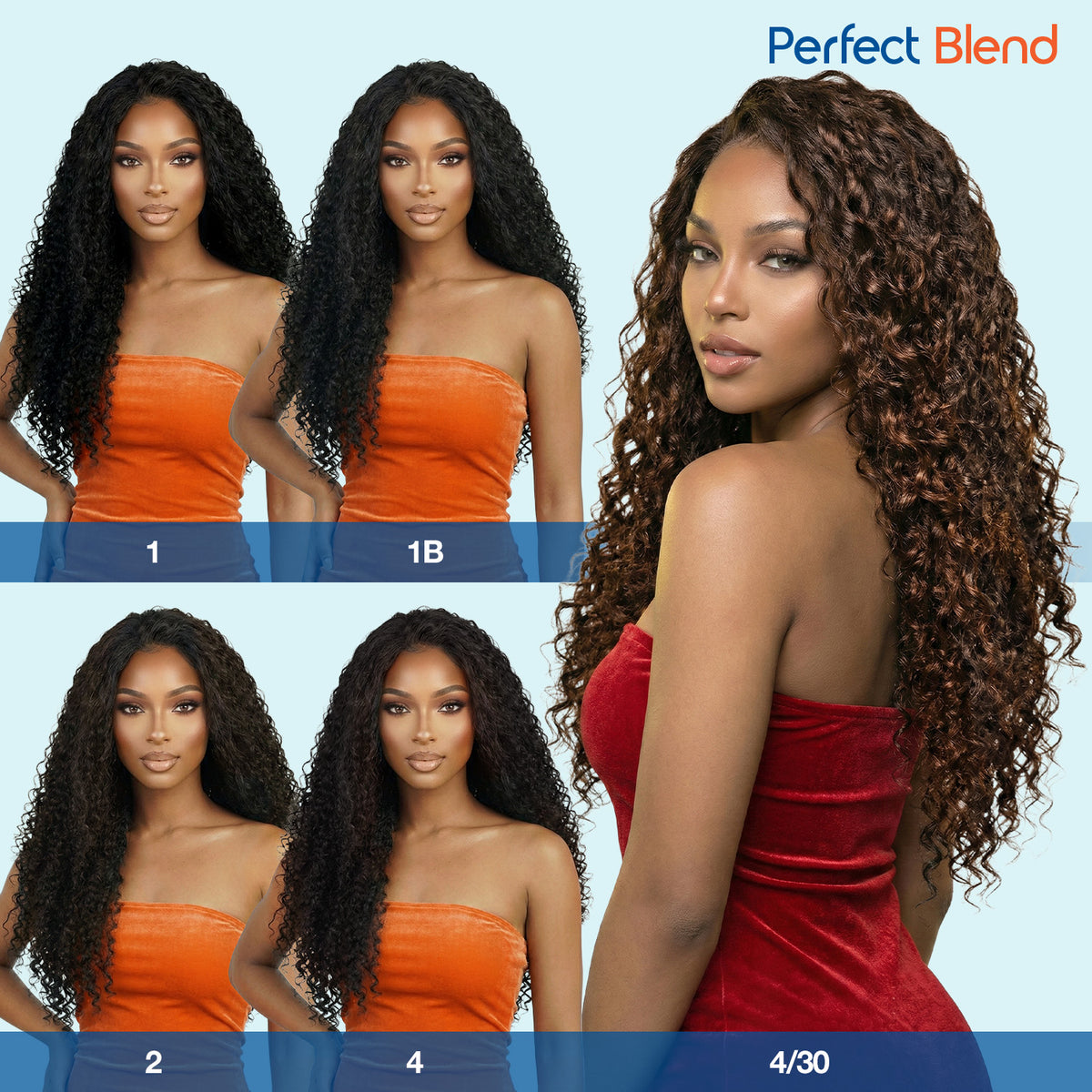 The Stylist Human Hair Blend Perfect Blend Water Wave Drawstring Half Wig Zaria