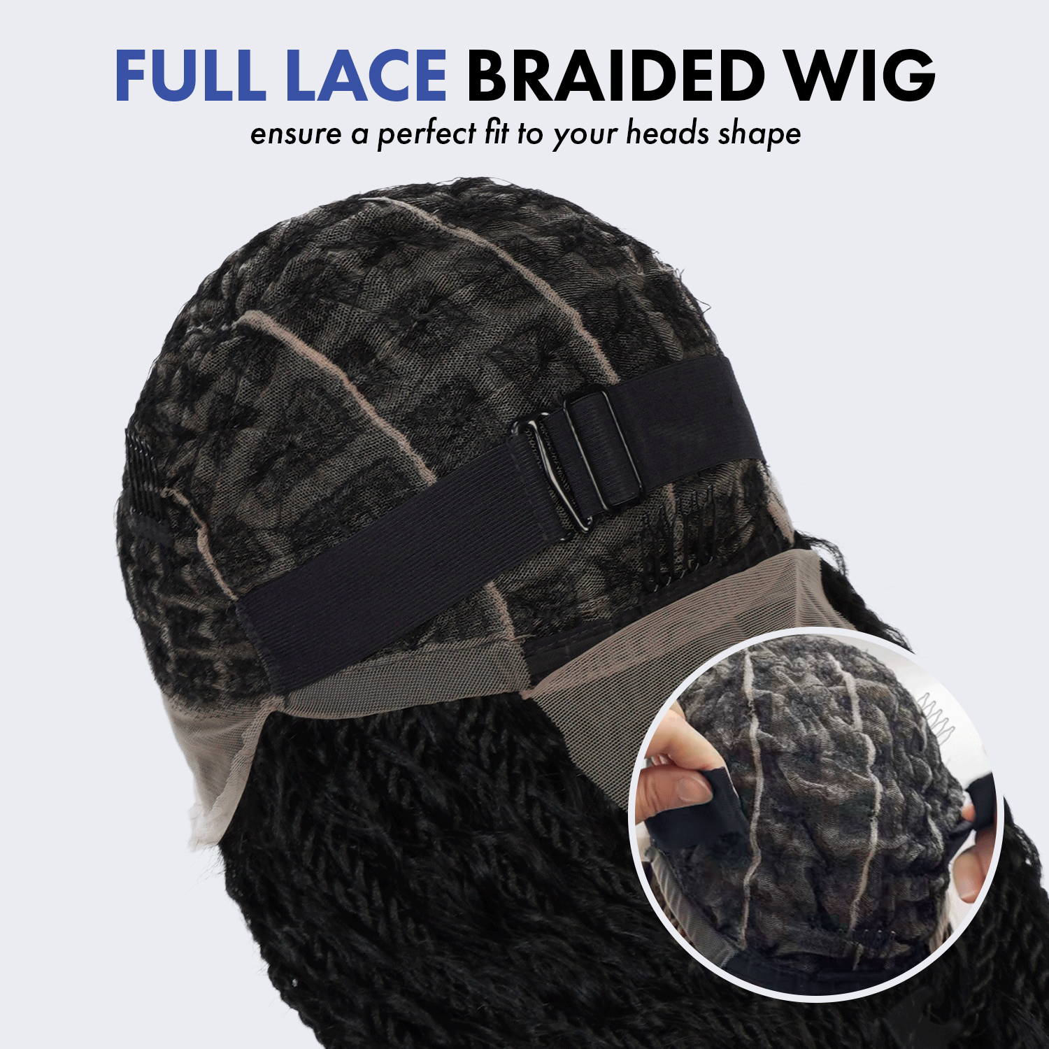 Authentic Glueless Full Lace Braided Wig Small Knotless Boho Island Twist Deep Bulk 1B 32" BW Unit16