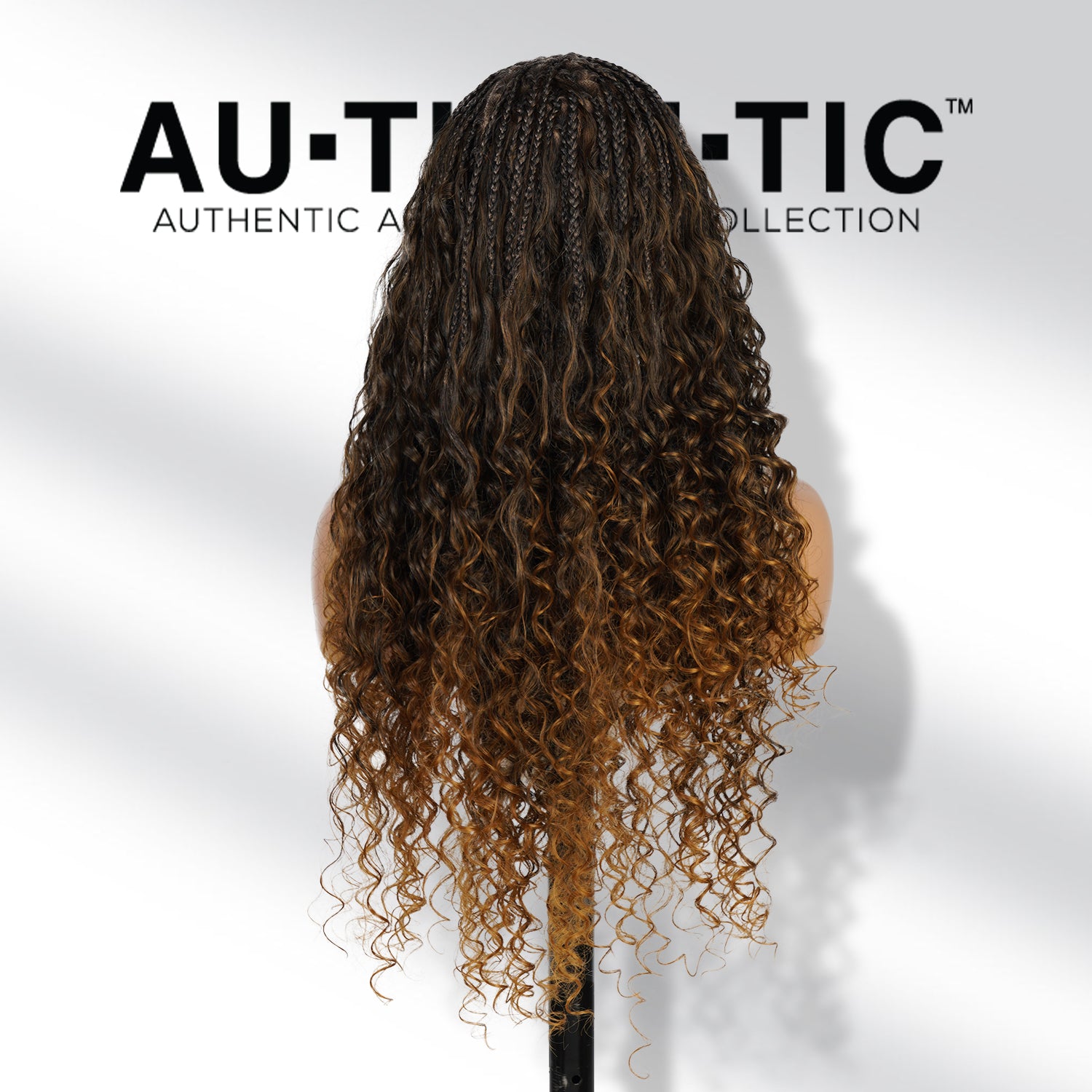Authentic Glueless Full Lace Braided Wig Small Knotless Boho Box Braid Loose Curl 1B/27 24" BW Unit4