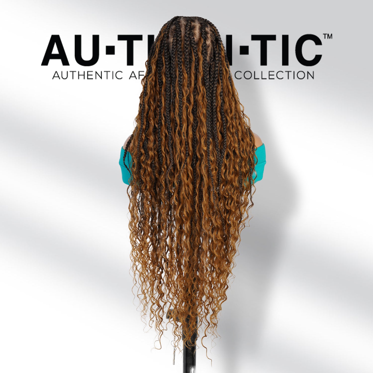 Authentic Glueless Full Lace Braided Wig Medium Knotless Boho Box Braid Deep Twist 1B/27 32" BW Unit3