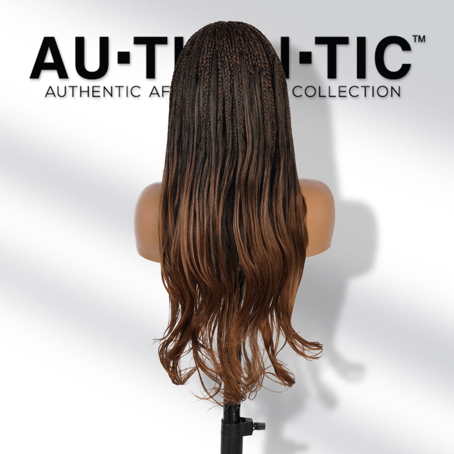 Authentic Glueless Full Lace Braided Wig Medium Knotless Box Braid Layered Mermaid Wave 1B/30 28" BW Unit15