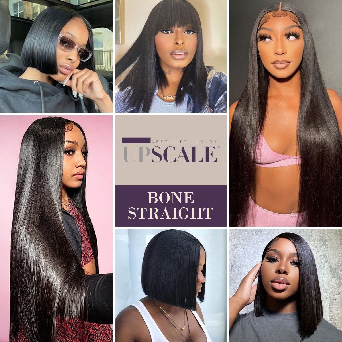 UpScale 15A Super Double Drawn Virgin Human Hair Silk Pressed Weave Bone Straight Natural Black (10"-28")