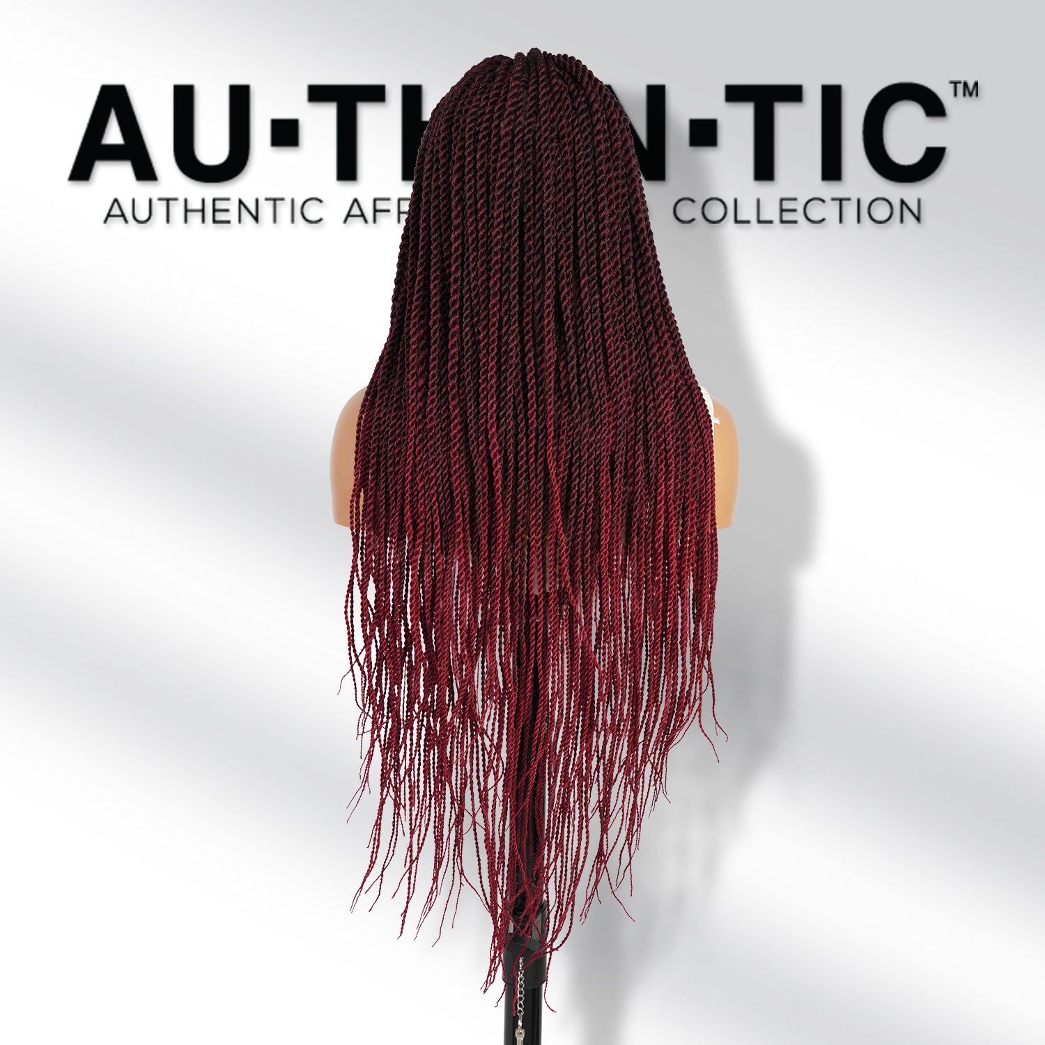 Authentic Glueless Full Lace Braided Wig Medium Knotless Senegalese Twist 1B/BUG 26" BW Unit2