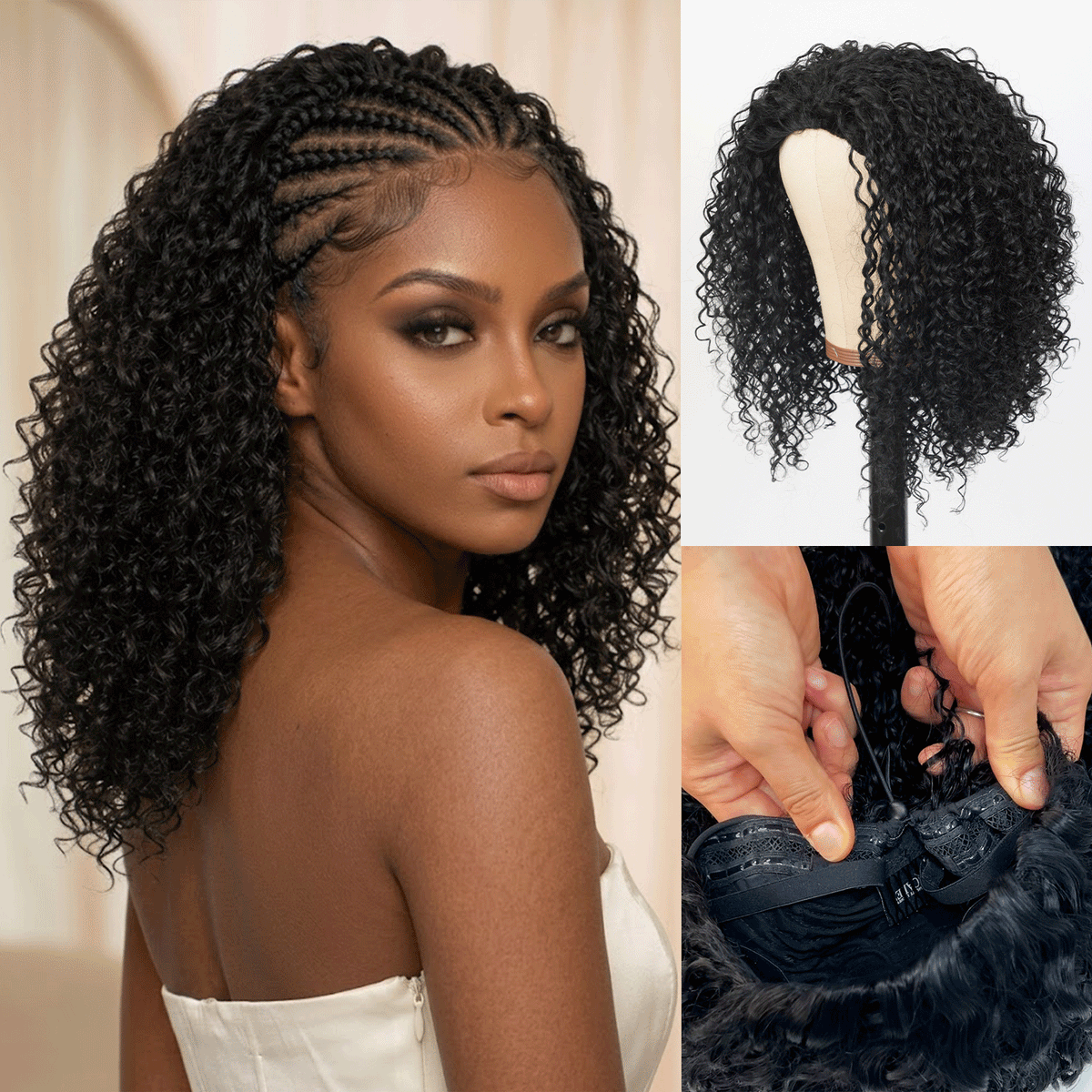210g Diva Queen 100% Virgin Human Hair Half Wig Water Wave 20"