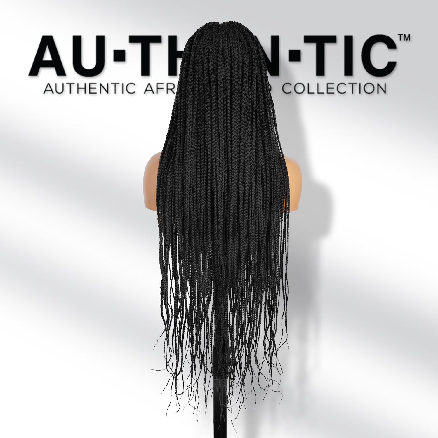Authentic Glueless Full Lace Braided Wig Large Crisscross Frontal Knotless Box Braid 1B 36" BW Unit1