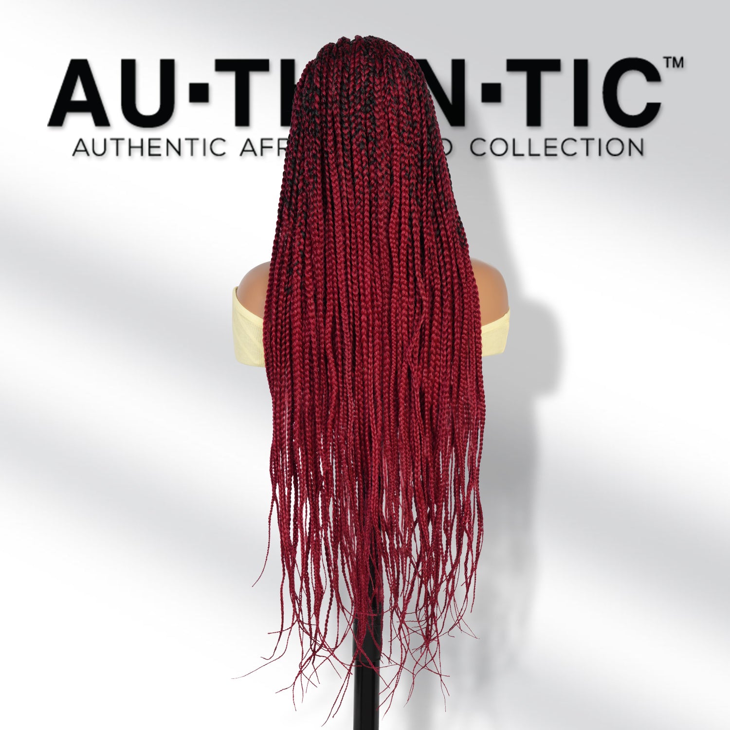 Authentic Glueless Full Lace Braided Wig Large Crisscross Frontal Knotless Box Braid 1B/BUG 36" BW Unit1