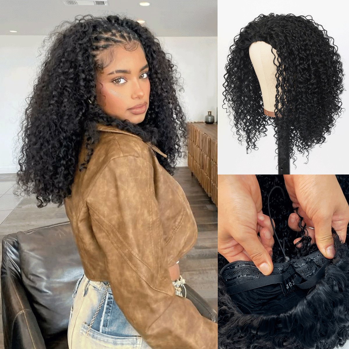 210g Diva Queen 100% Virgin Human Hair Half Wig Water Wave 20"