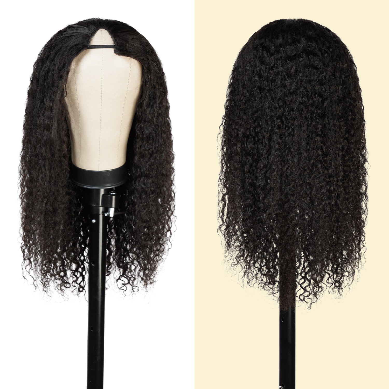Diva Queen Virgin 100% Human Hair Hand Tied V-Part Clip Wig Jerry Curl 20"
