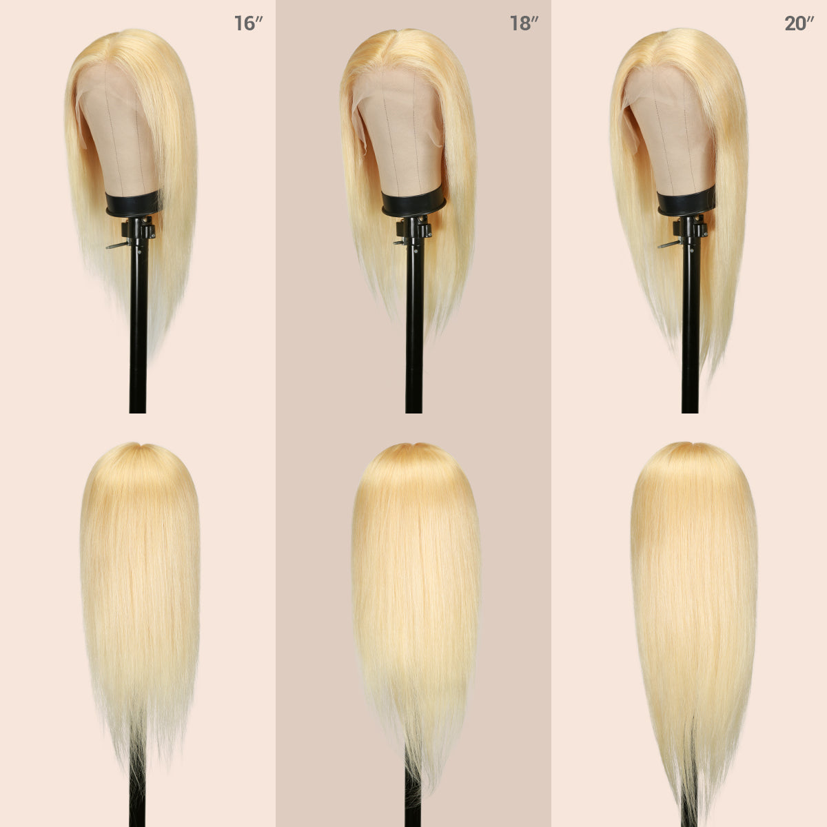 UpScale 100% Unprocessed Brazilian Virgin Remy Human Hair 13x4 HD Lace Frontal Wig 613 Blonde Straight