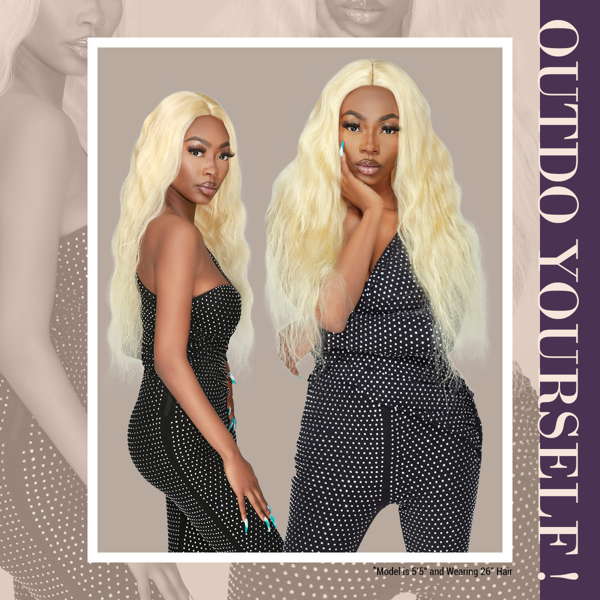 UpScale 100% Virgin Human Hair 5" T Part Lace Wig 613 Blonde Body Wave