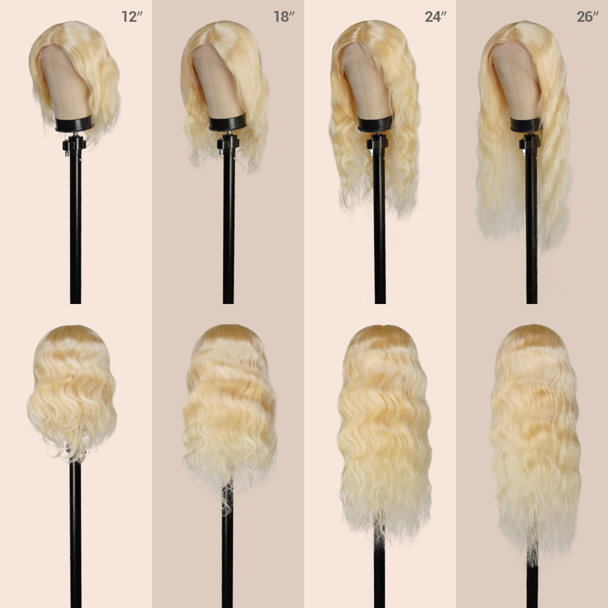 UpScale 100% Virgin Human Hair 5" T Part Lace Wig 613 Blonde Body Wave