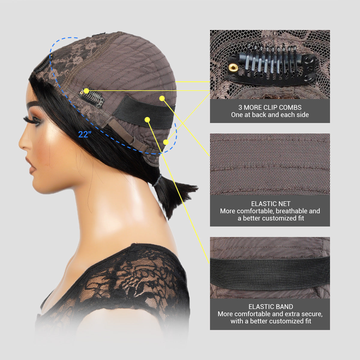 Diva Queen Virgin 100% Human Hair U-Part Clip Wig Kinky Curly 16"
