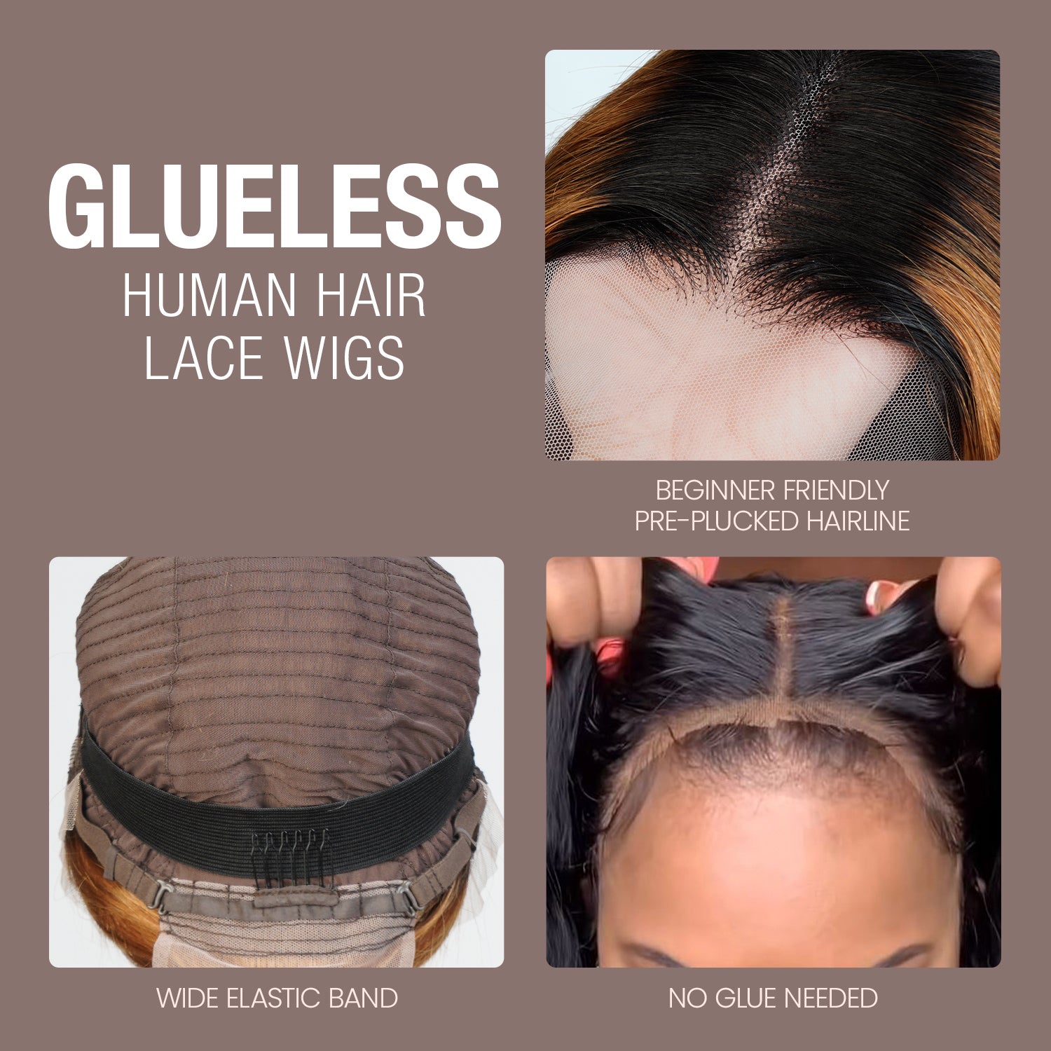 UpScale 100% Human Hair Glueless Pre Plucked 13x6 Lace Frontal Wig Red Blonde Highlight Body Wave 24"
