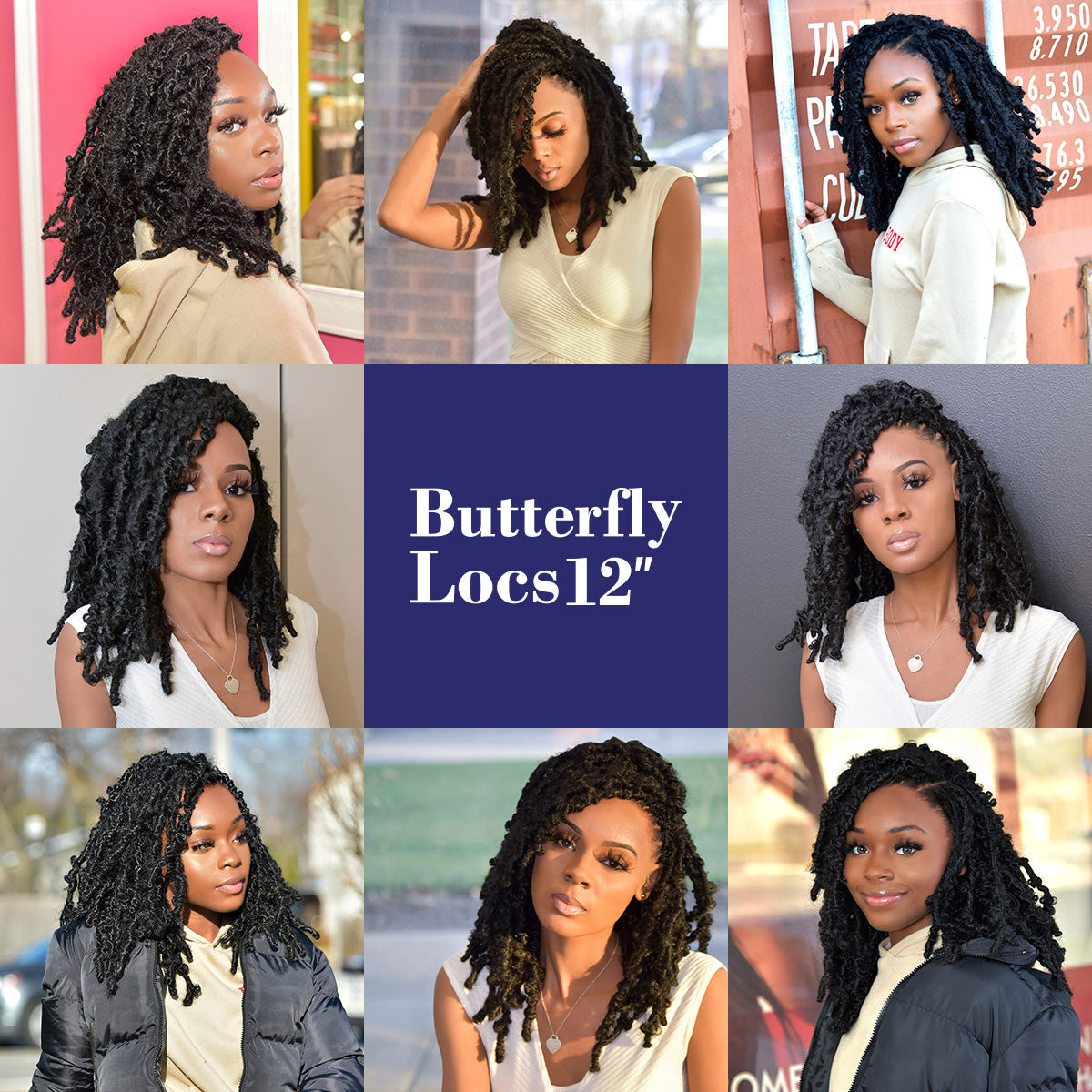 Authentic Synthetic Hair Pre-Looped 6X Value Pack Butterfly Locs 12"