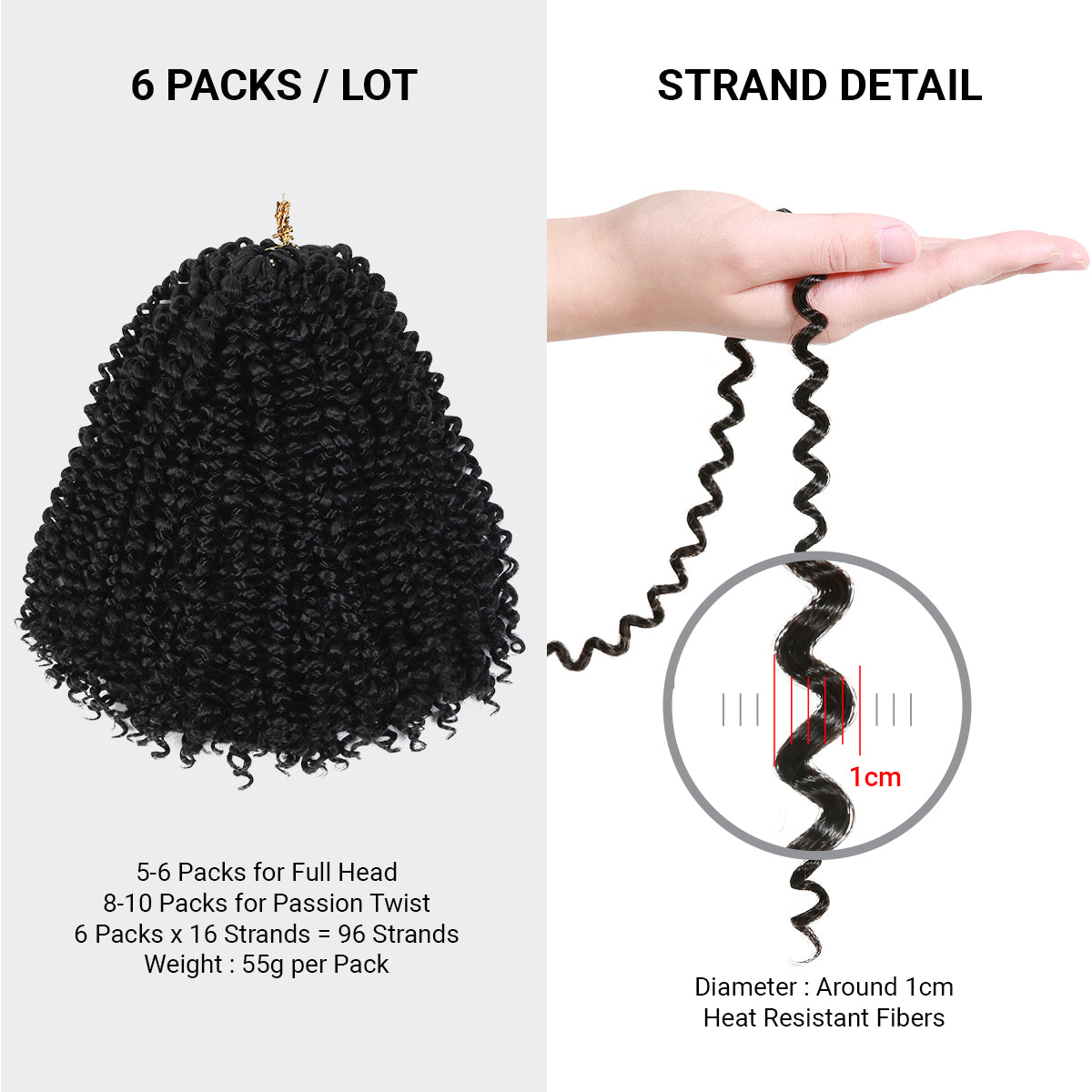 Authentic Synthetic Hair Crochet Braids Water Wave 12"