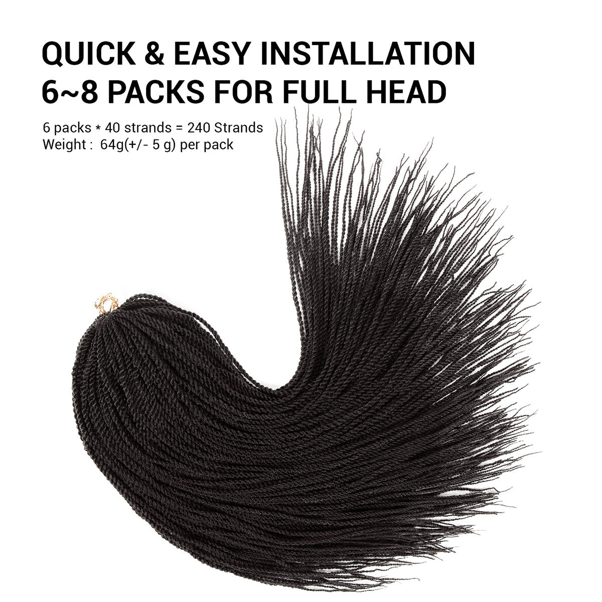 Authentic Synthetic Hair Pre-Looped Senegalese Twist Braid 22"