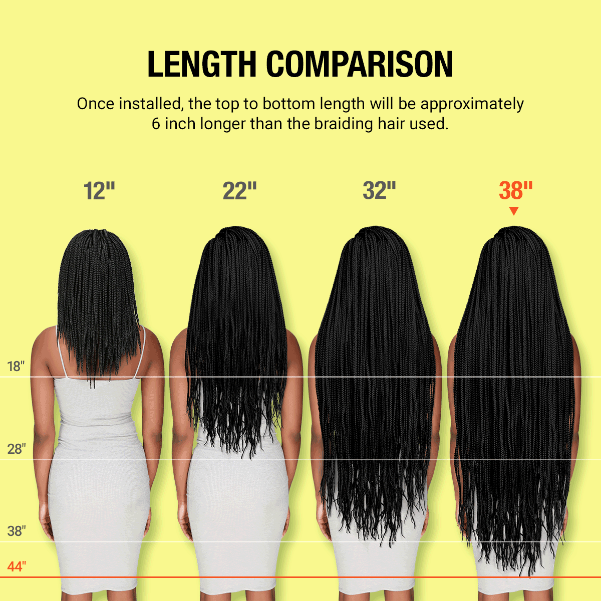 Authentic Synthetic Hair Crochet Braid Pre-Looped Box Braid 38"