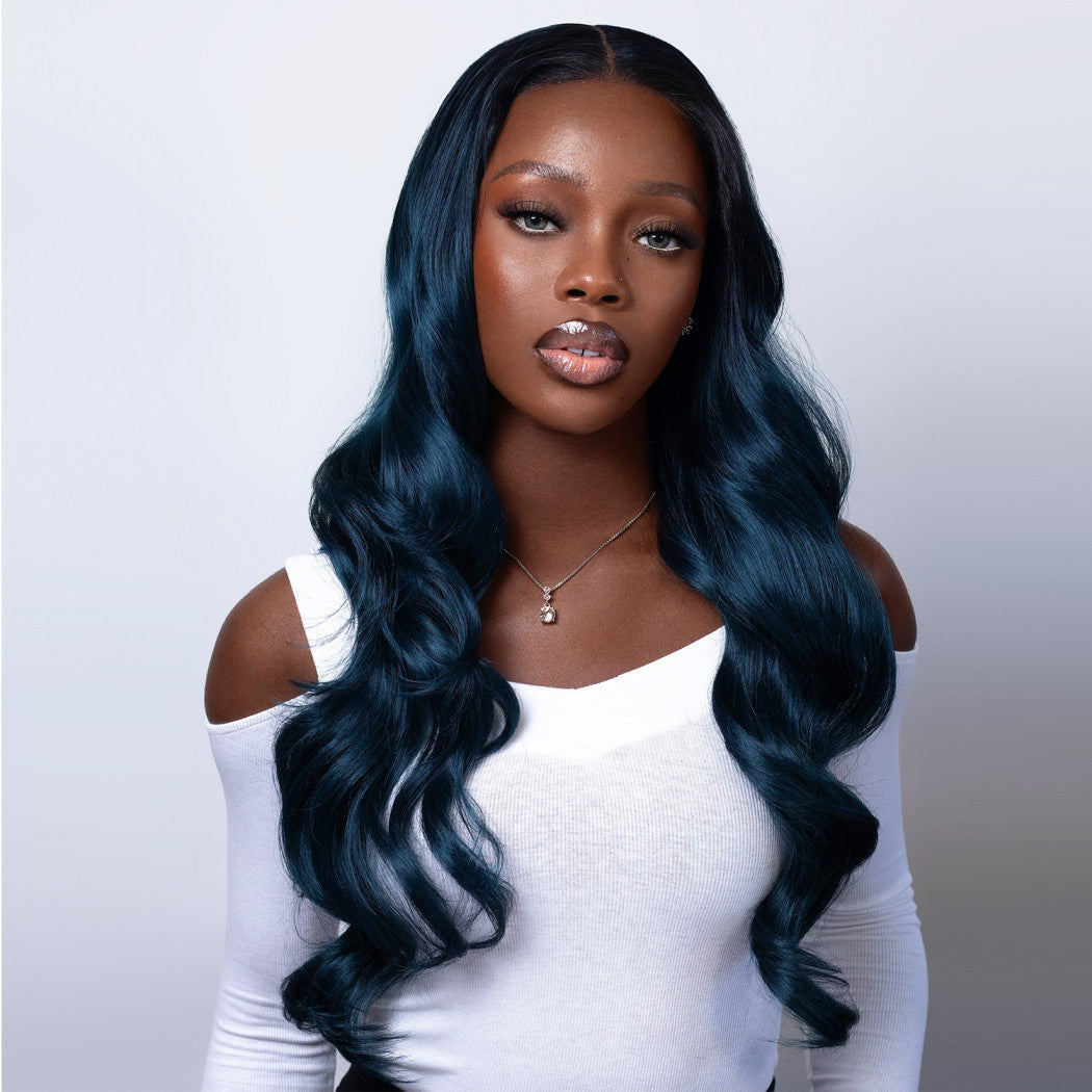 Multi-Parting, 13X6, Human Hair Blend, Frontal Wig, Invisible Lace, Pre-Plucked, Long Loose Curl, Layered Curls,