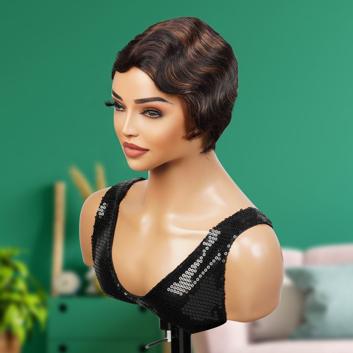 Instant Fab Remi 100% Human Hair Wig Finger Wave