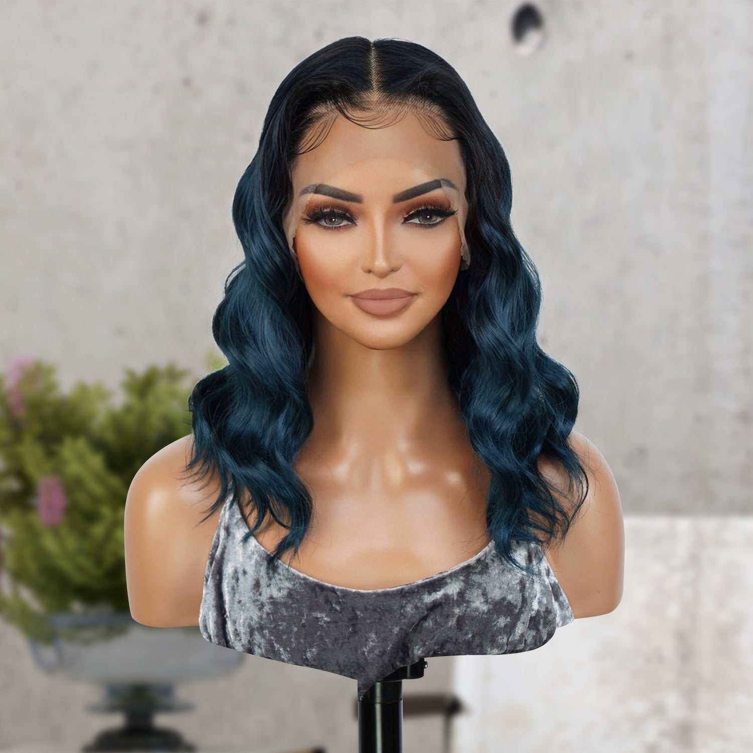 Multi-Parting, 13X6, Human Hair Blend, Frontal Wig, Invisible Lace, Pre-Plucked, Wavy Long Bob, Mid-Length Loose Wave,