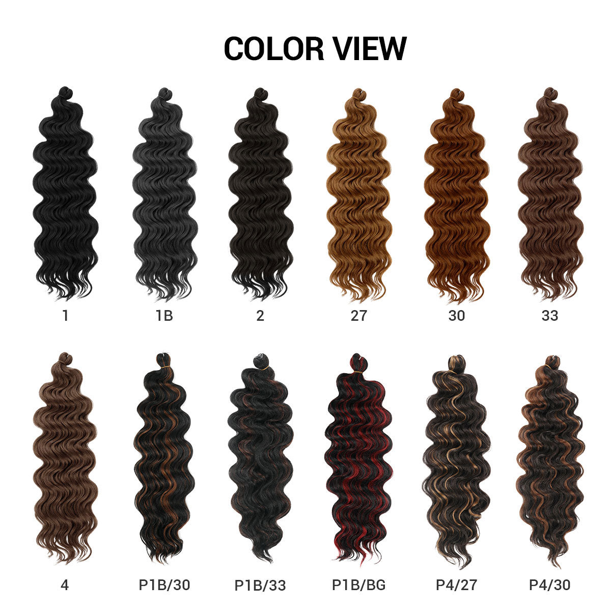 Authentic Synthetic Hair Crochet Braids 6X Value Pack Ocean Wave 20"