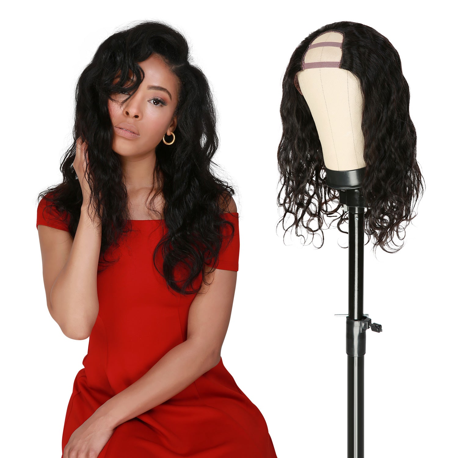 Human Hair, U part, Wig, Leave Out, Glueless, Bob, Body Wave