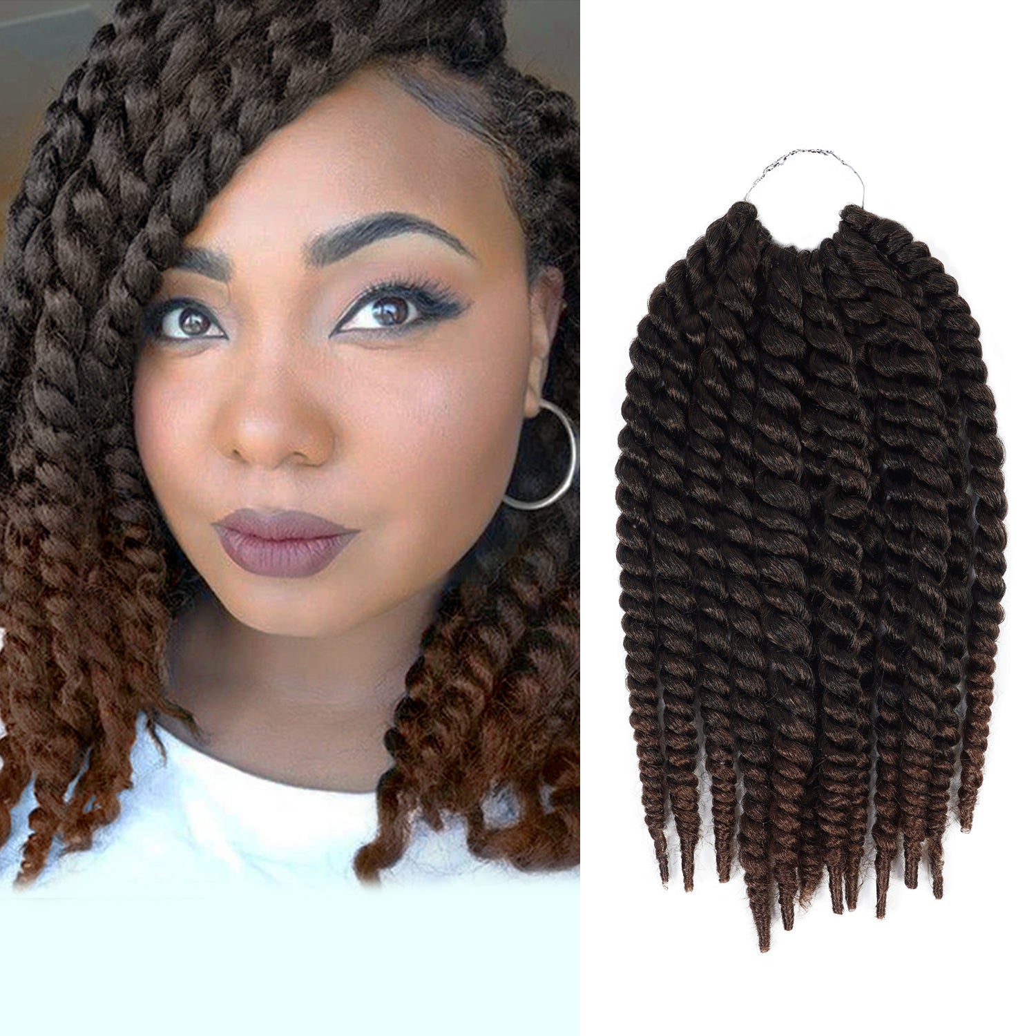 12 inch 6 Pack AU Then Tic Jumbo Senegalese Twist Crochet Braid Hair Havana Twist Crochet Braids Hair Mambo Twist Braidi, image size:1500x1500