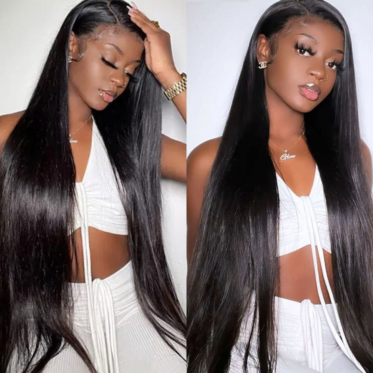 Pure Brazilian Virgin Remy 100% Human Hair HD Lace Frontal Wig 13X4 Straight 38"