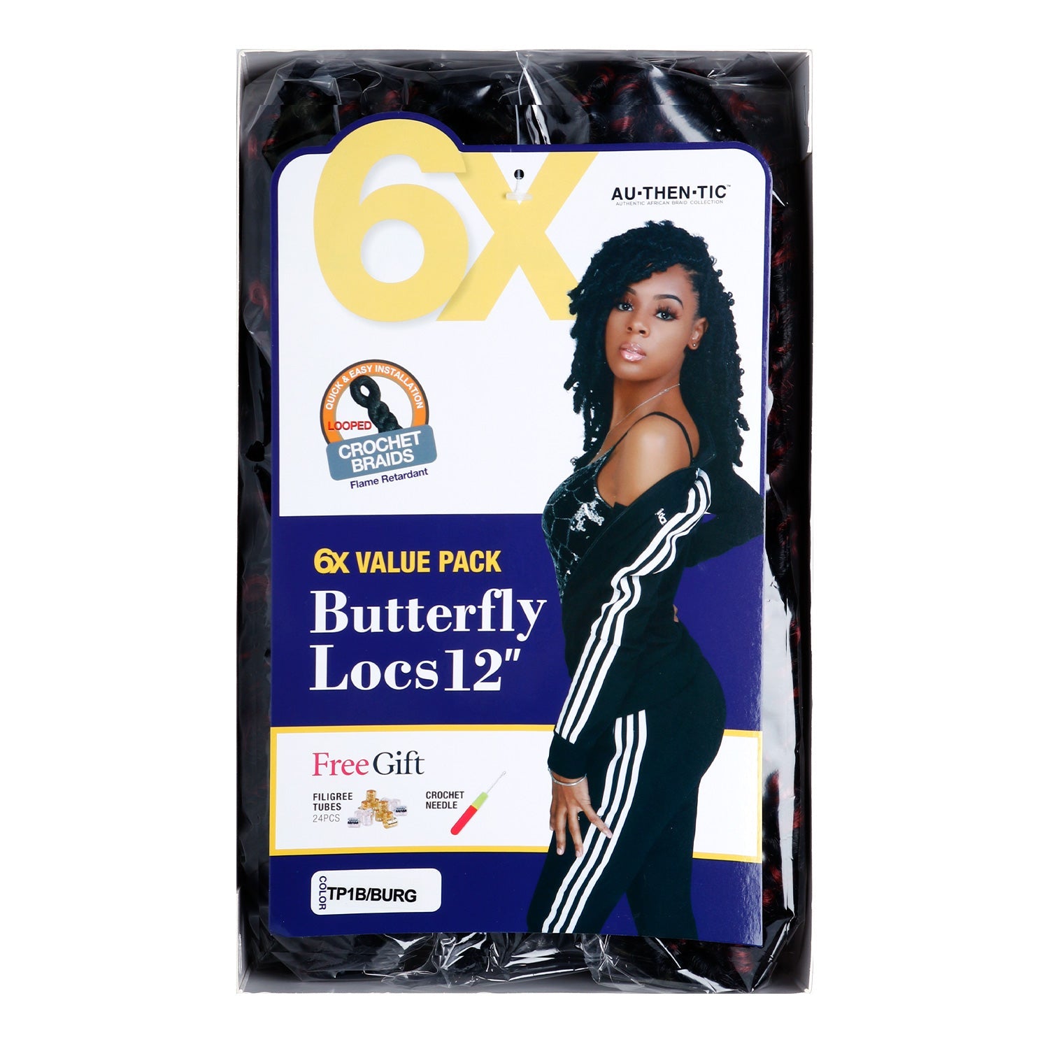 Authentic Synthetic Hair Pre-Looped 6X Value Pack Butterfly Locs 12"