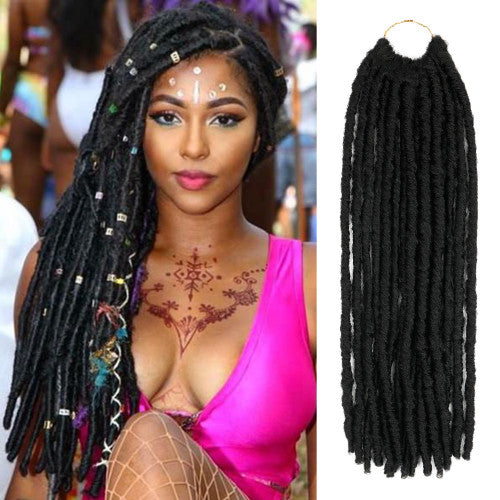 Authentic Synthetic Hair Pre-Looped U Loc Dreadloc Straight 18"