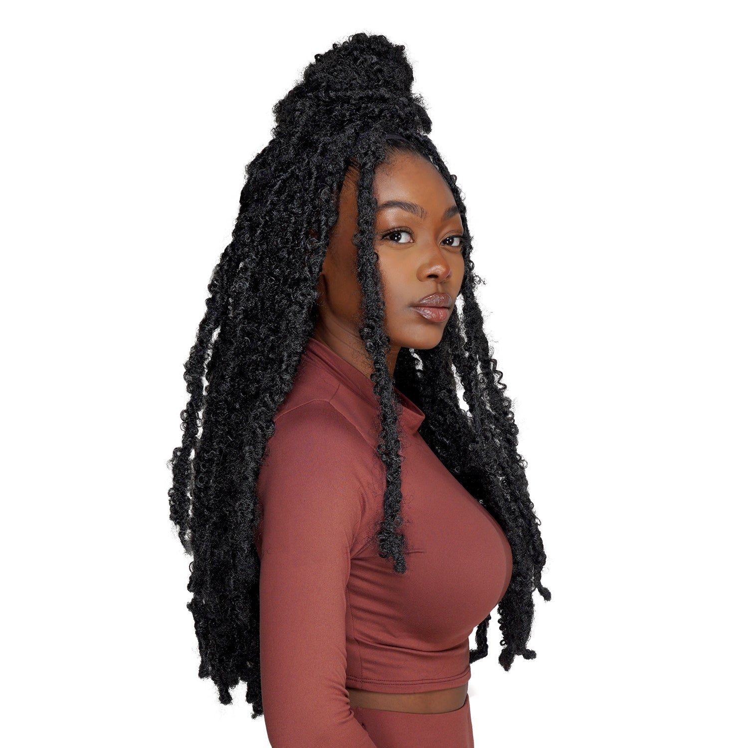 Authentic Synthetic Hair Pre-Looped Natural Butterfly Locs 18"