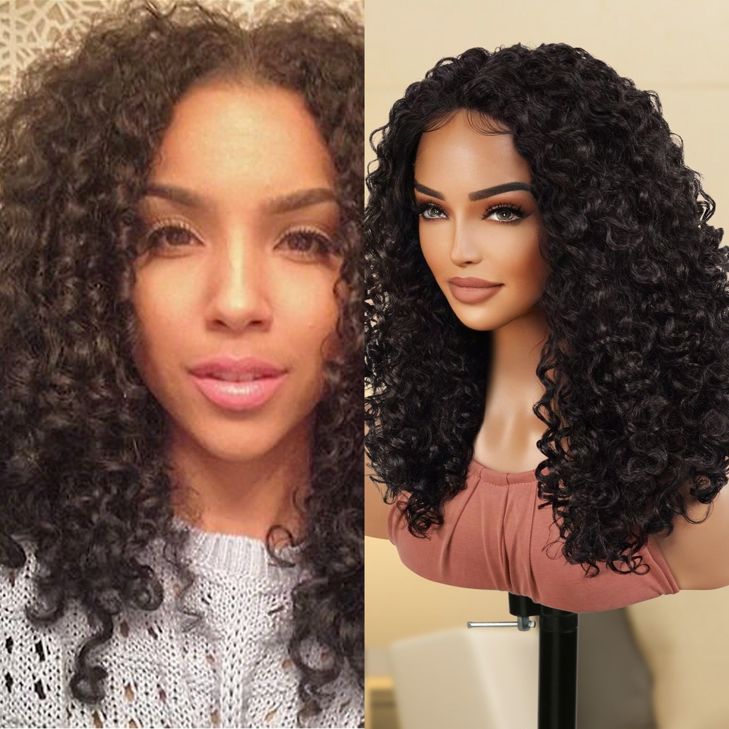  Introducing our medium curly bob deep wave T part Swiss lace front wig! Made with high-quality heat-resistant synthetic fibers, this wig features a natural-looking hairline with a deep part in the middle center. Perfect for black women, the T part design adds elegance, while the deep wave curly style adds volume and dimension. Easy to wear and style, this versatile wig is a must-have for any occasion. Shop now for ultimate style and versatility!