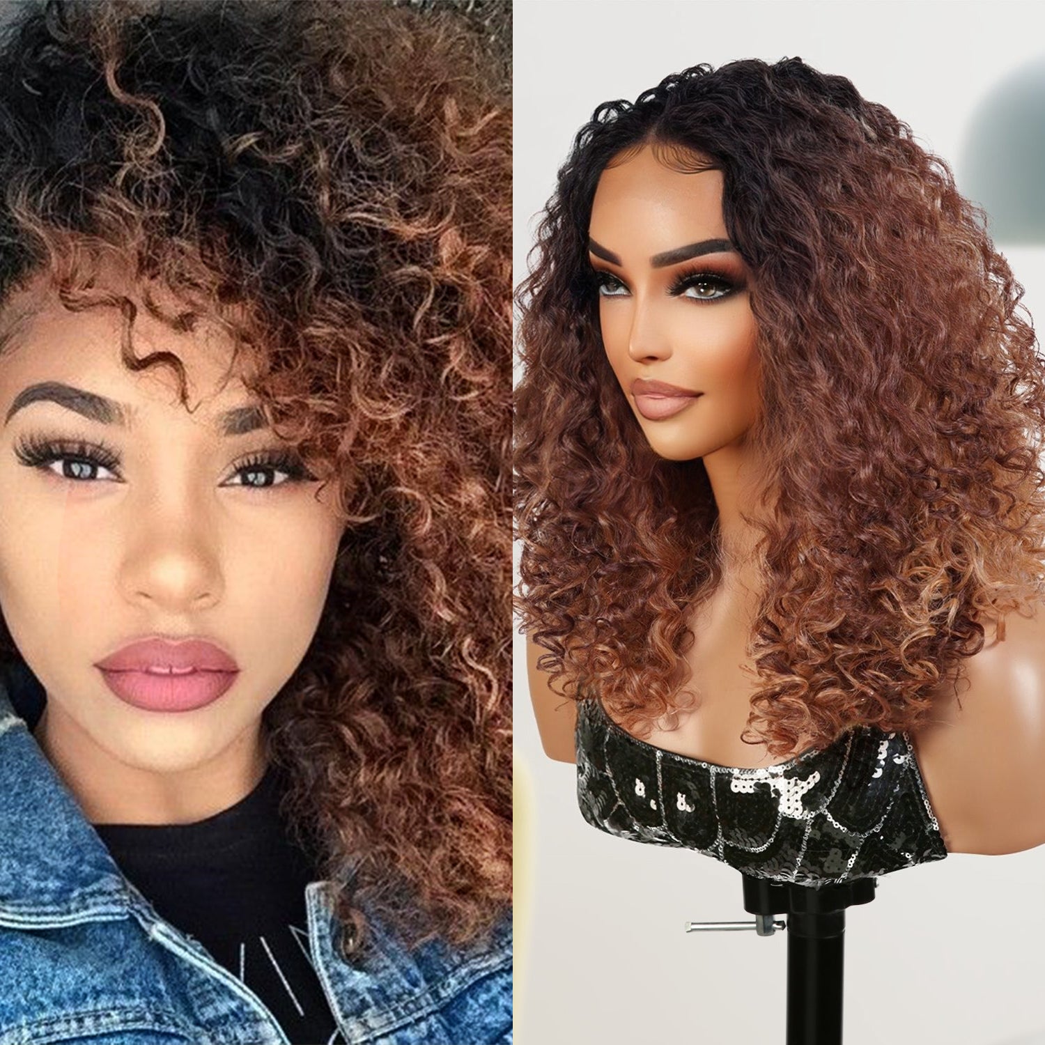  Introducing our medium curly bob deep wave T part Swiss lace front wig! Made with high-quality heat-resistant synthetic fibers, this wig features a natural-looking hairline with a deep part in the middle center. Perfect for black women, the T part design adds elegance, while the deep wave curly style adds volume and dimension. Easy to wear and style, this versatile wig is a must-have for any occasion. Shop now for ultimate style and versatility!